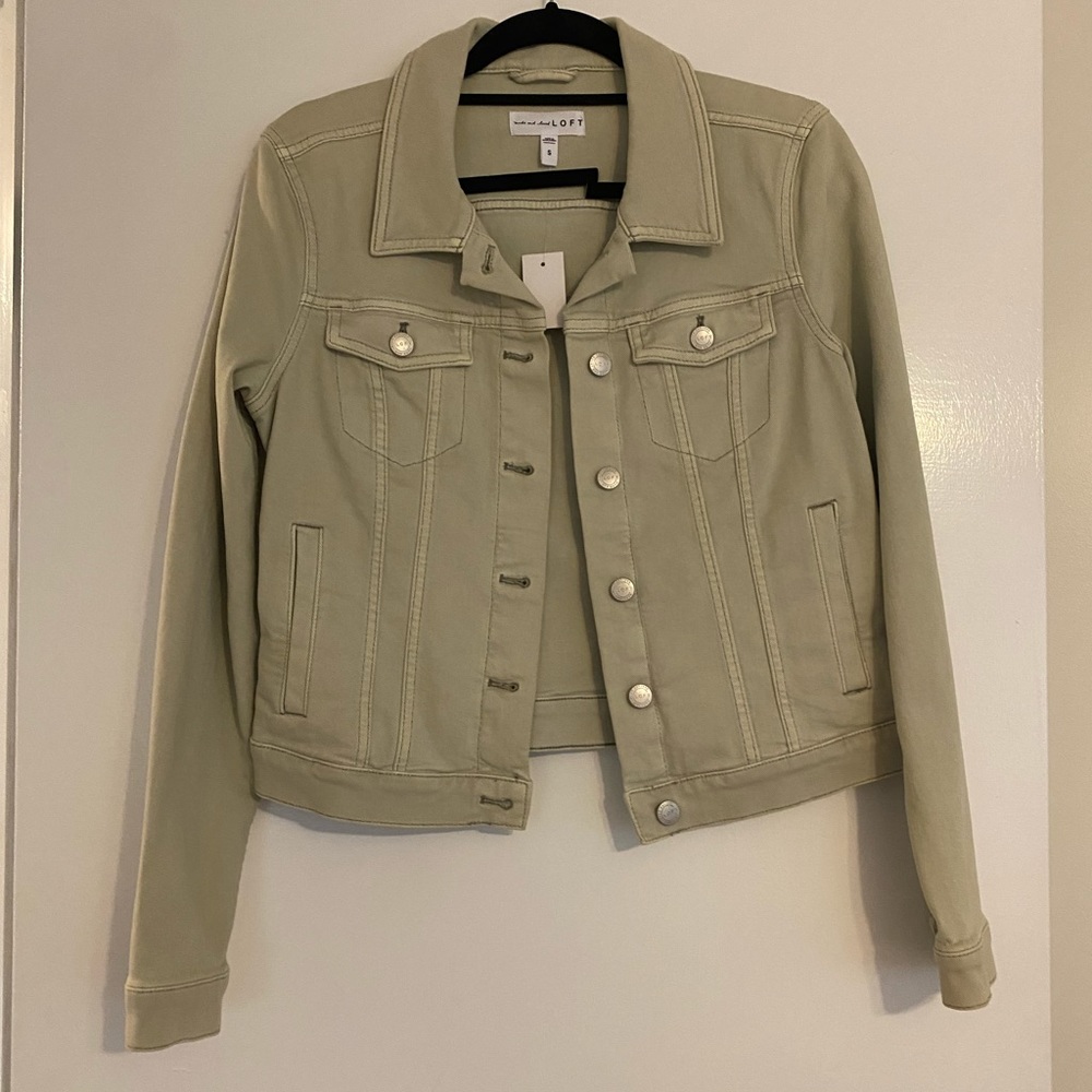 Sage green denim jacket! NWT